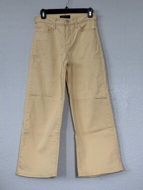 Banana Republic High-Rise Wide Leg Jeans in Light Butter Yellow